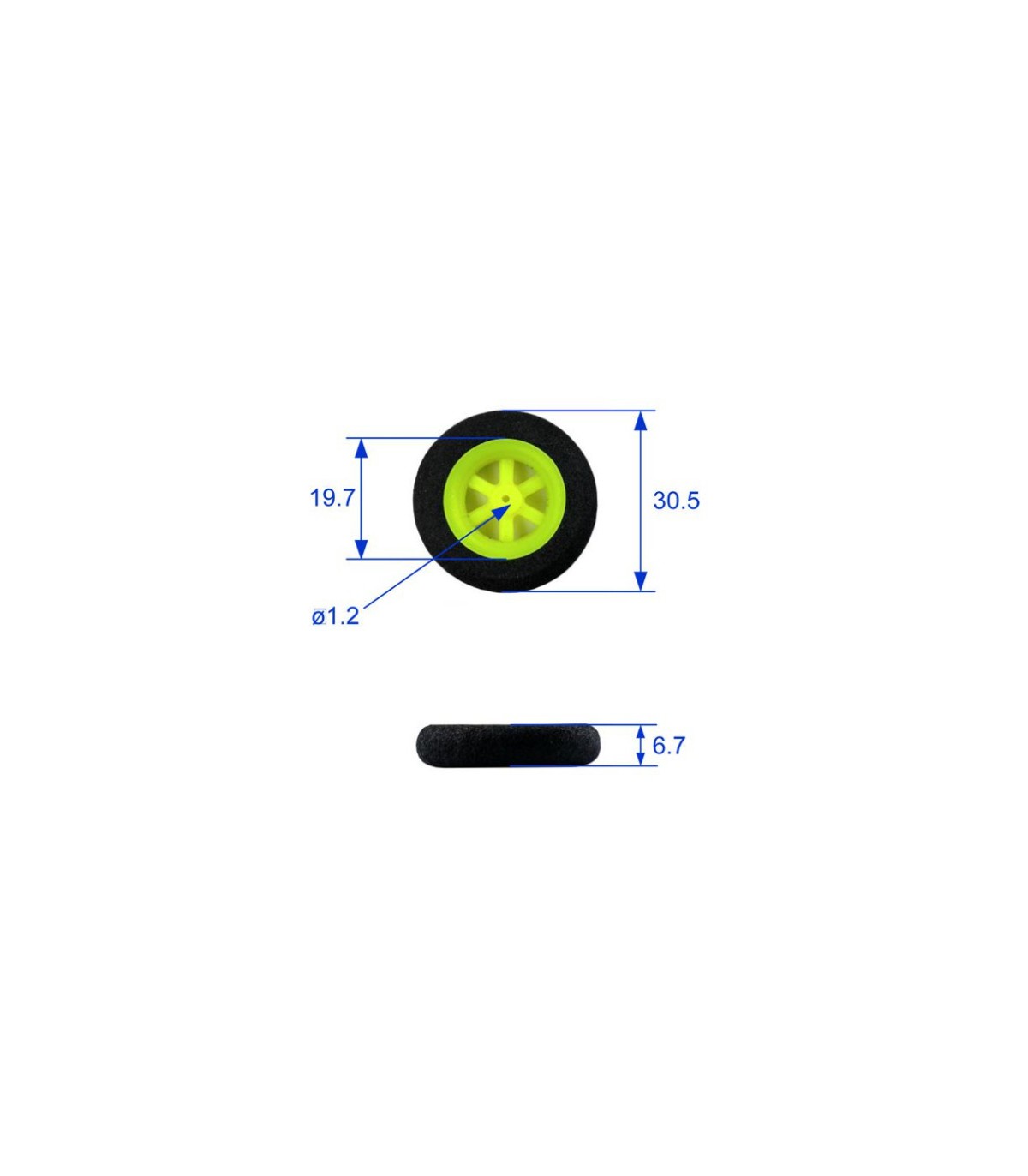 Roues en mousse 30mm (la paire)