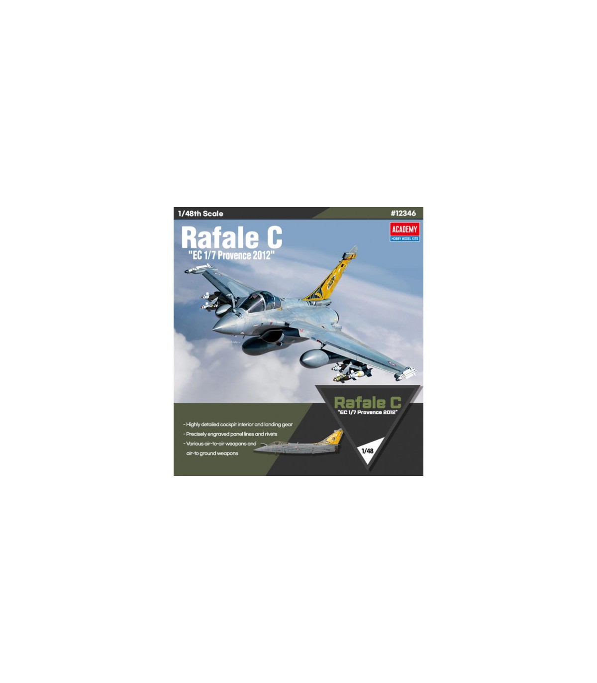 Maquette d'avion en plastique Rafale C "EC 1/7 Provence 2012" 1/48