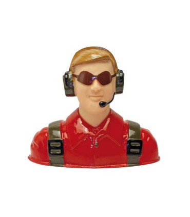 Buste de pilote de voltige peint 150mm