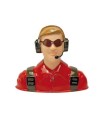 Buste de pilote de voltige peint 150mm