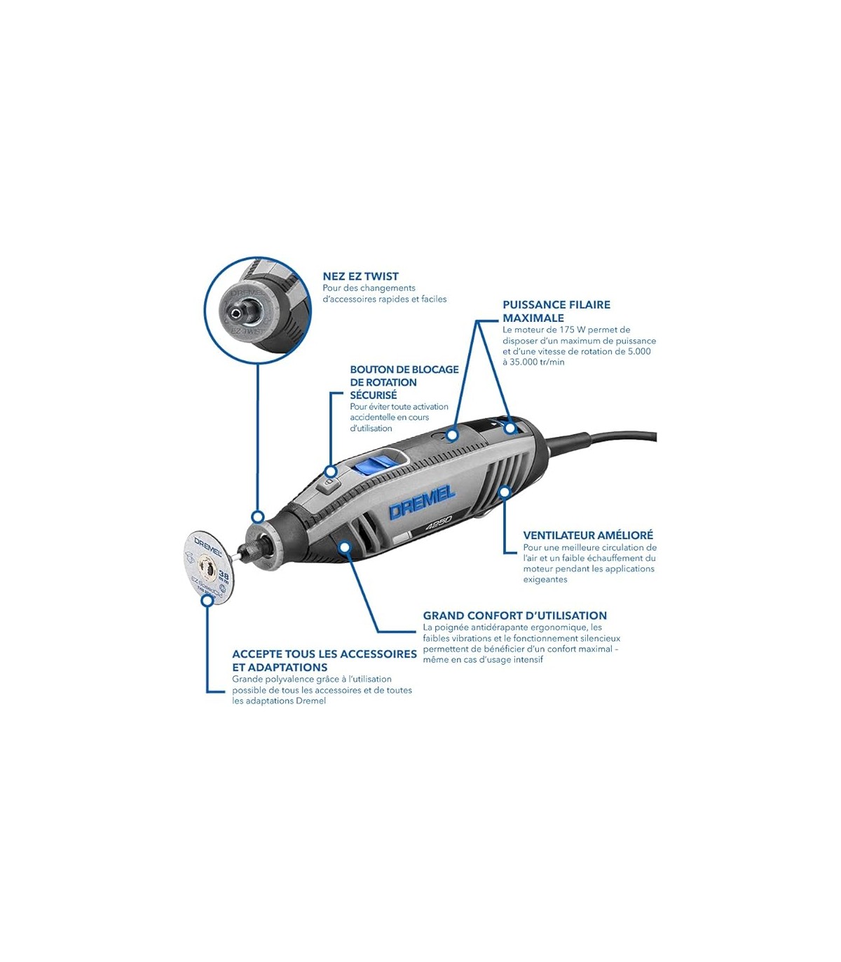 Outil multifonction Dremel 4250 JA avec kit de 35 accessoires