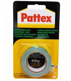Ruban Adhesif Double Face Super Puissant 80 kg 1.5m x 19mm Pattex