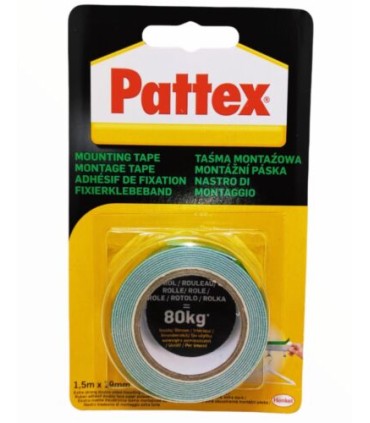 Ruban Adhesif Double Face Super Puissant 80 kg 1.5m x 19mm Pattex