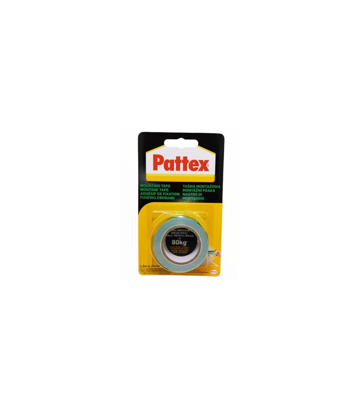 Ruban Adhesif Double Face Super Puissant 80 kg 1.5m x 19mm Pattex
