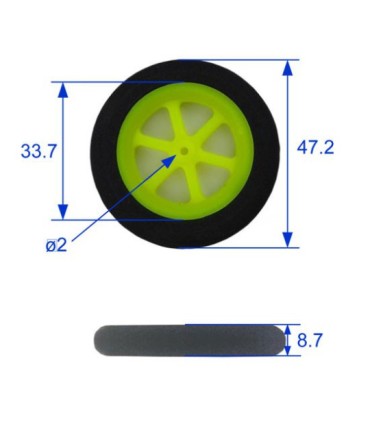 Roues en mousse ultra légères 46mm (par 2)