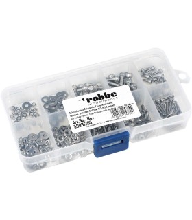 Boîte de vis tête cylindrique Six pans creux, écrous, rondelles 240pcs M2-M3 acier inoxydable