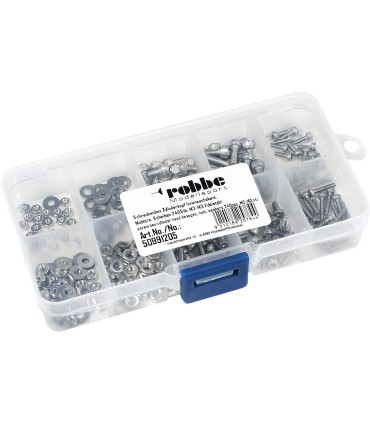 Boîte de vis tête cylindrique Six pans creux, écrous, rondelles 240pcs M2-M3 acier inoxydable