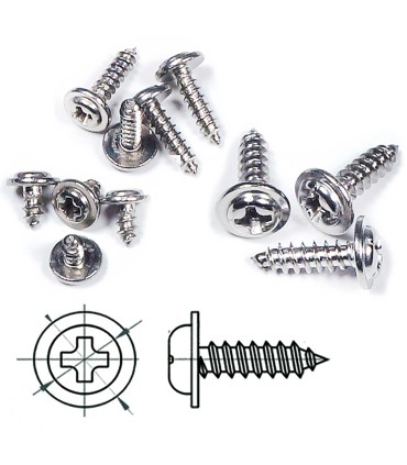 Vis en tôle avec collerette cruciforme 2,6x10mm 30pcs Acier inoxydable