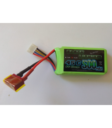 Bateria Lipo de lítio preta 3S 500mAh 35c