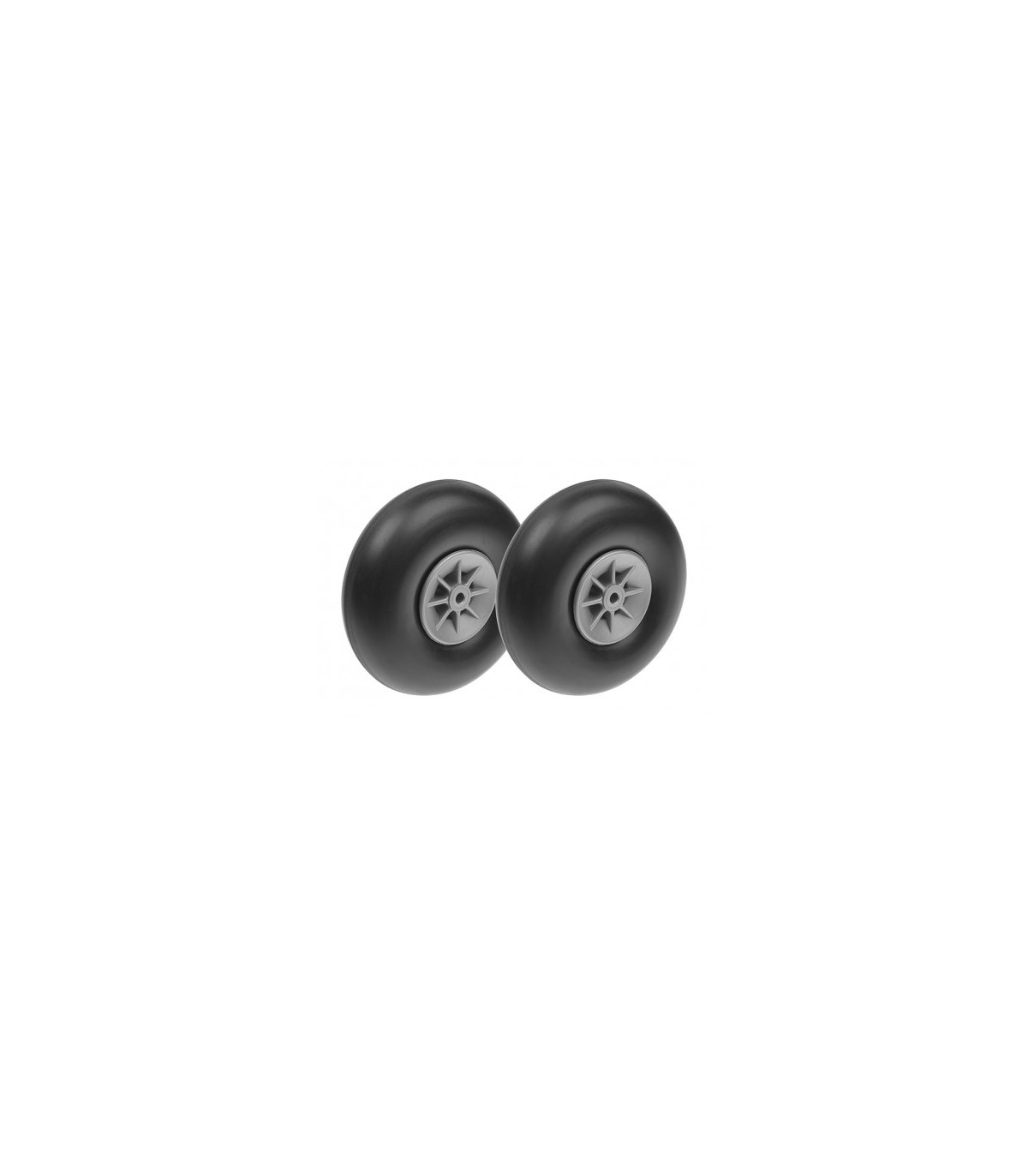 Roues Caoutchouc et jantes Nylon 100mm Axe Dia. 4mm