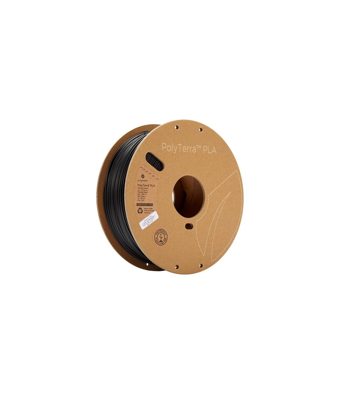 Filament PLA Polyterra 1,75mm 1kg noir Polymaker
