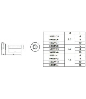 Vis à tête cylindrique à six pans creux M3x10mm (par 30)