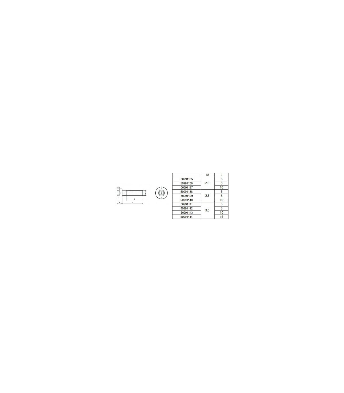 copy of Schroef hoofd fraisee 2,2 x 6,5 mm 50 stuks