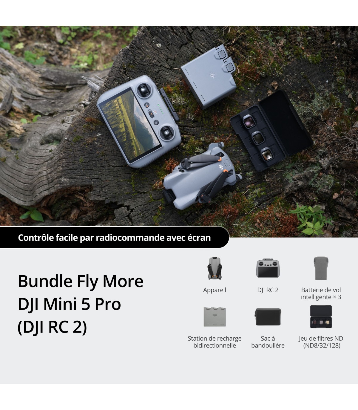 Dji Mini 5 Pro Fly More Combo avec RC2 (Précommande)
