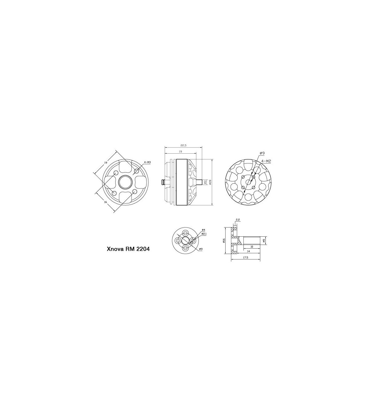 Xnova 2204-2300KV combo 4 engines