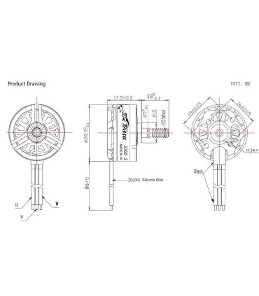 Engine Tattu 2305 2450KV combo 4 engines