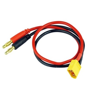 Oplaadsnoer XT60 connector met 30 cm kabels en banaanstekker