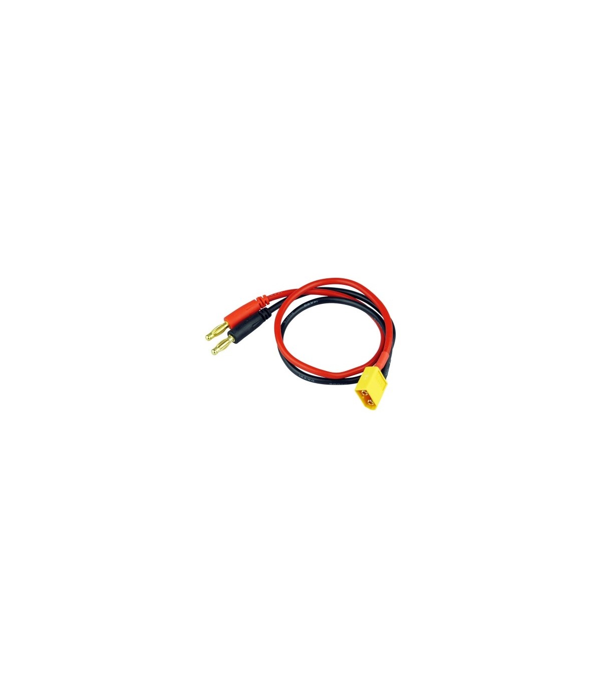 Cable de carga conector XT60 con cable de 30 cm, y el conector banana