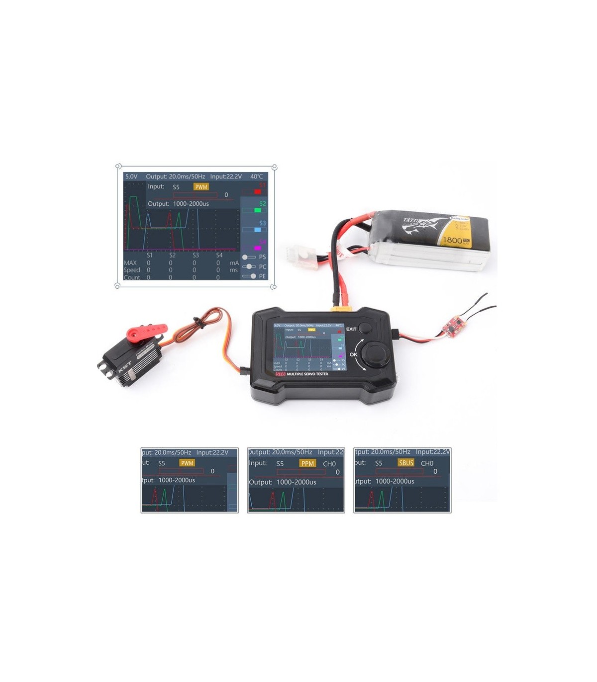 Probador de servos ST8 RC KIT de HERRAMIENTA