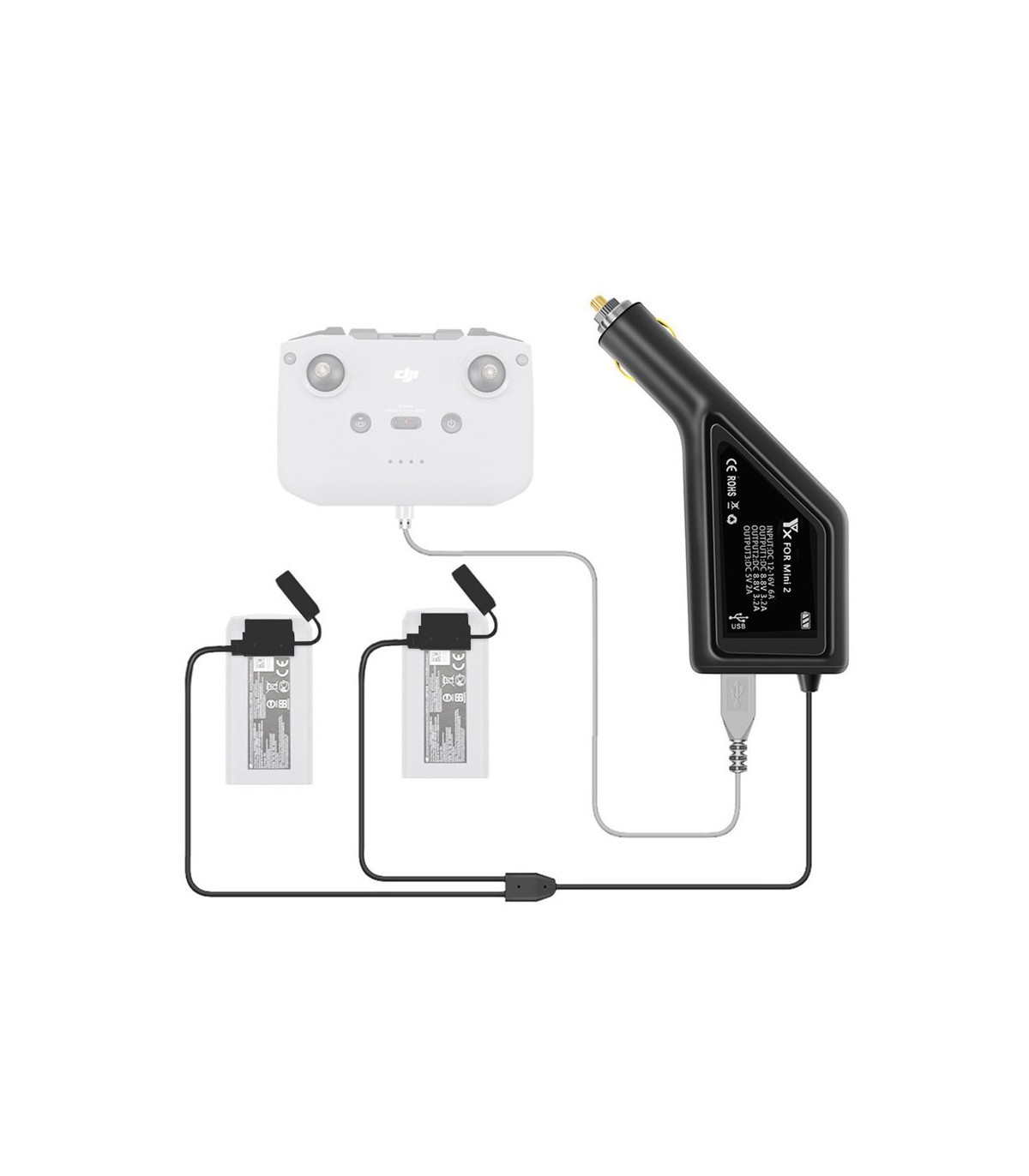 Chargeur multiple allume cigare mini 2