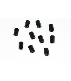 Abstandhalter nylon schwarz weiblich / weiblich M3x10 (par 10)