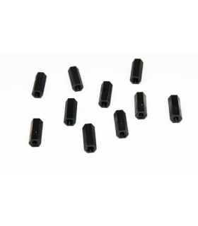 Separadores nylon negro hembra / hembra M3x15 (por 10)