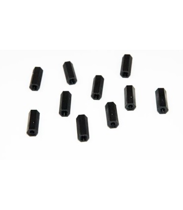 Spacers Nylon black female / female M3x15 (by 10)