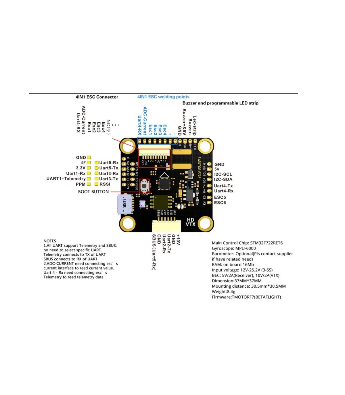 F7 HD t-MOTOR vluchtcontroller