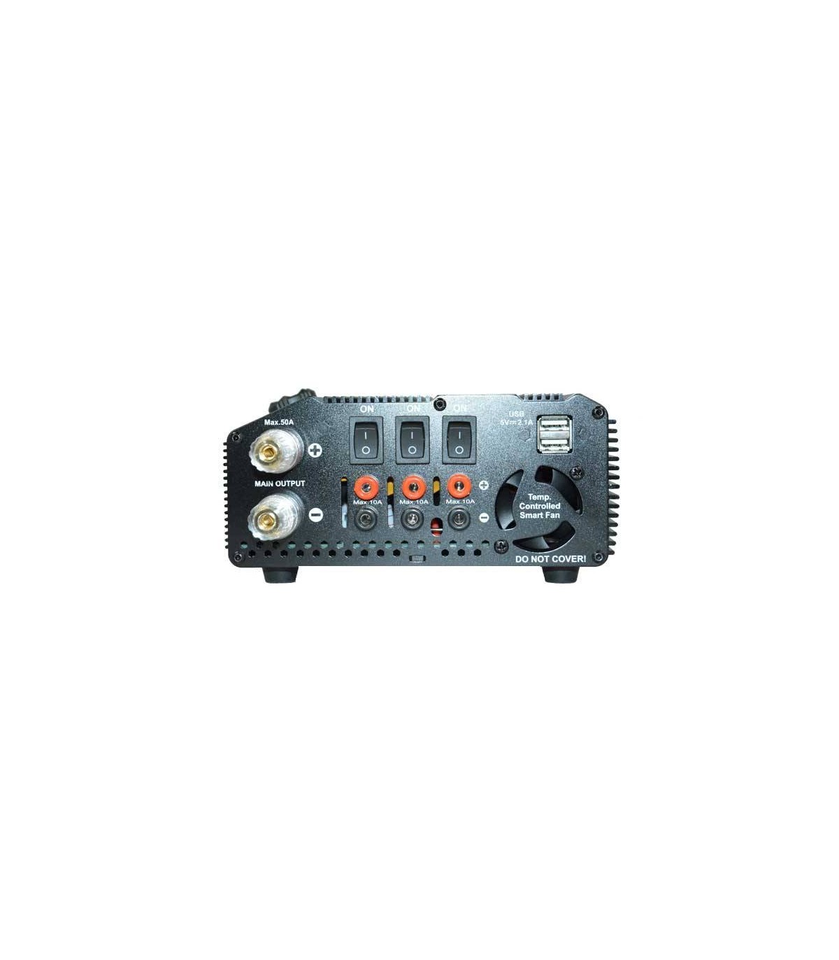 Fuente de alimentación estabilizada E-Powerbox 50A 12V - 18V con USB 5V Hitec (1200W)