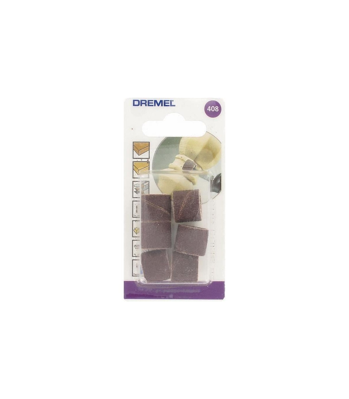Set van 6 DREMEL Schuurbanden 408 (Diameter 13mm, korrel 60, Voor Dremel multifunctioneel gereedschap)