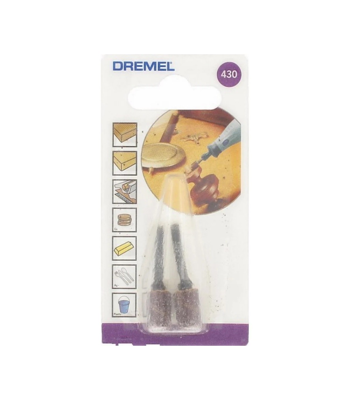 Dremel 430 Lot 2 Sanding Chucks 2 Sanding Bands Diameter 6.4mm wood metal