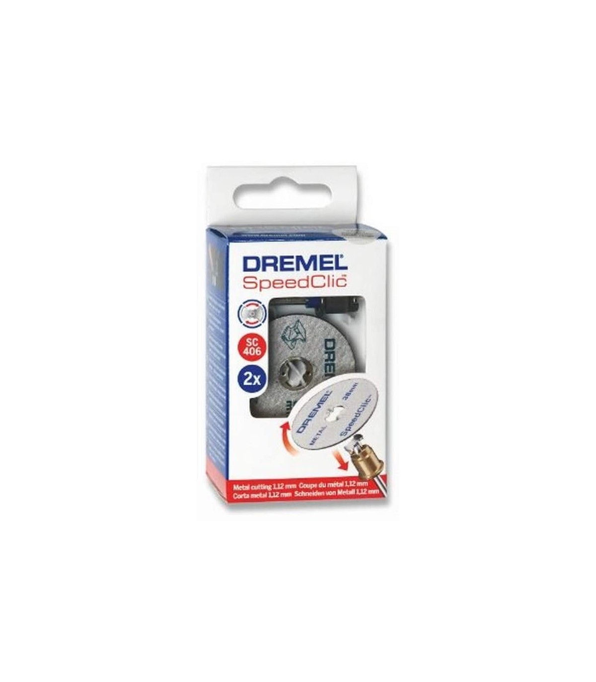 Dremel SC406 Starter Kit SpeedClic Accessoires comprenant Adaptateur et 2 Disques à Tronçonner les Métaux 38mm