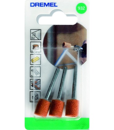 Dremel 932 Lot de 3 meules à rectifier en oxyde d'aluminium 9,5mm