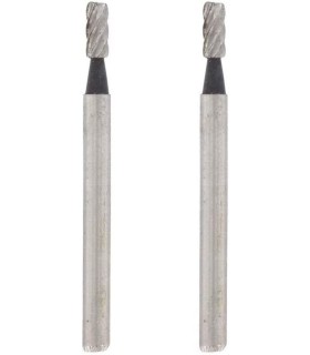 Dremel 194 Set di 2 Frese in acciaio, Estremità cilindrica, Ø 3,2 mm per intaglio e incisione con utensili multiuso