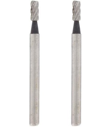 Dremel 194 Set di 2 Frese in acciaio, Estremità cilindrica, Ø 3,2 mm per intaglio e incisione con utensili multiuso