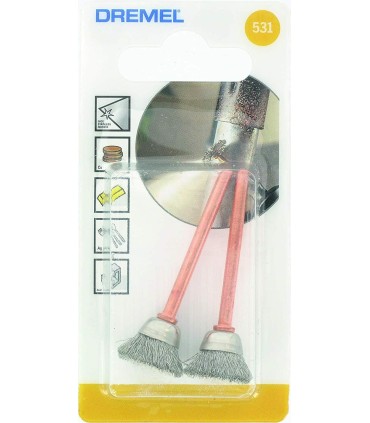 Dremel 531 Set di 2 spazzole per boccole in acciaio inossidabile