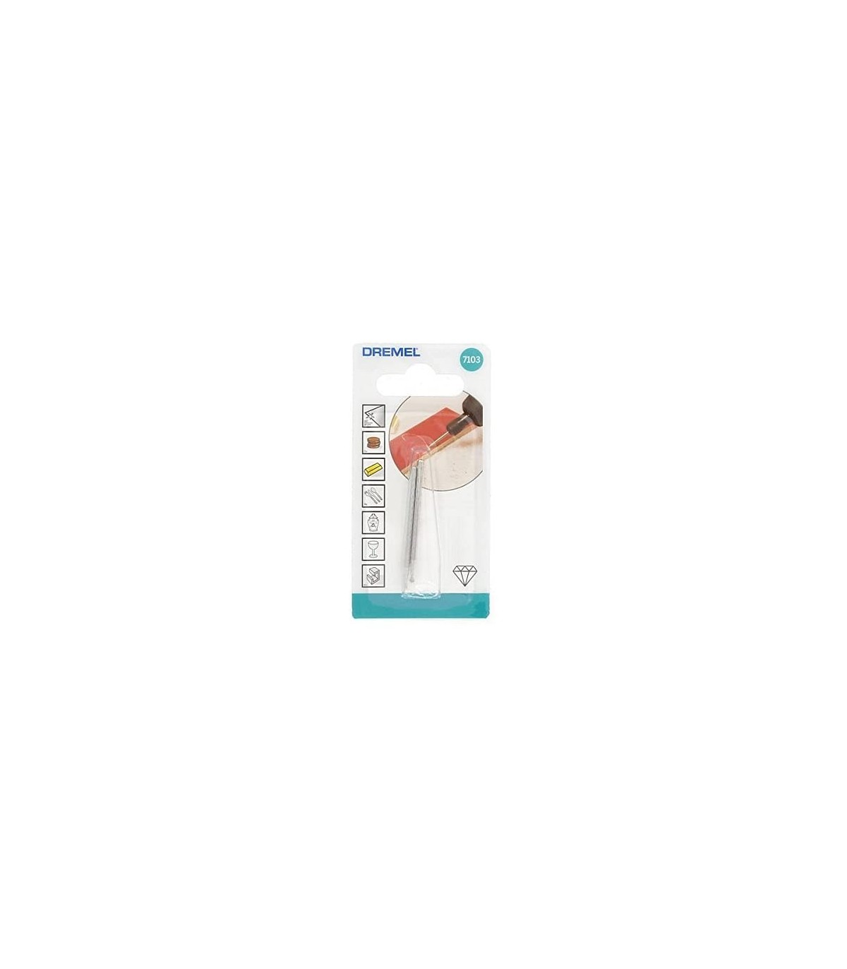 Dremel 7103 Juego de 2 puntas de diamante, Punta redonda, Diámetro de trabajo de 2 mm para Herramienta multiusos Dremel