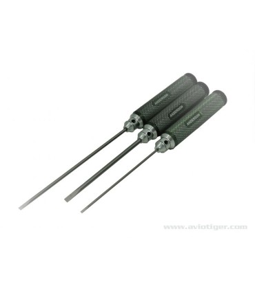 Jeu de 3 tournevis plats luxe 2/3/4mm