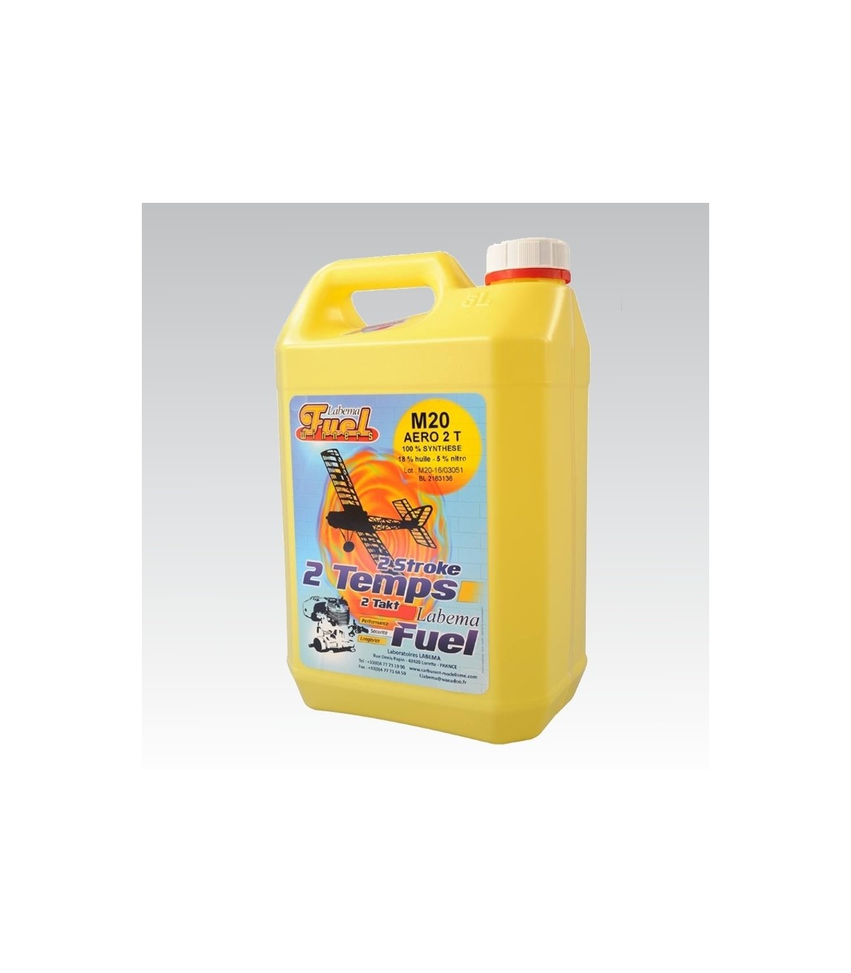 Brandstof M20 2Temps 100% synthetisch 5% nitro 3l Labema