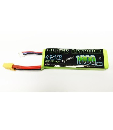 2S 1800mAh 45C Black Lithium Lipo Battery