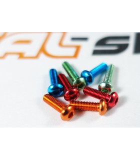 Set of 10 m3x10-anodized aluminum domed head