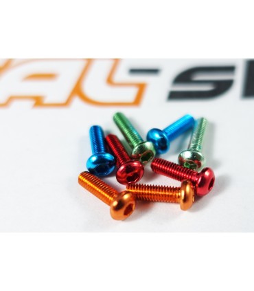 Set di 10 m3x10-alluminio anodizzato testa bombata
