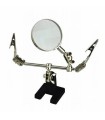 Double clamp with magnifying glass