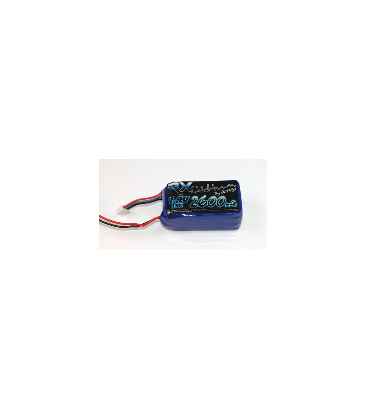 Batterie Lipo 2S 2600mAh pour RX avec prise JR A2Pro