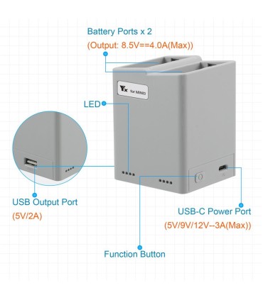 Chargeur multiple pour DJI Mini 3 Pro
