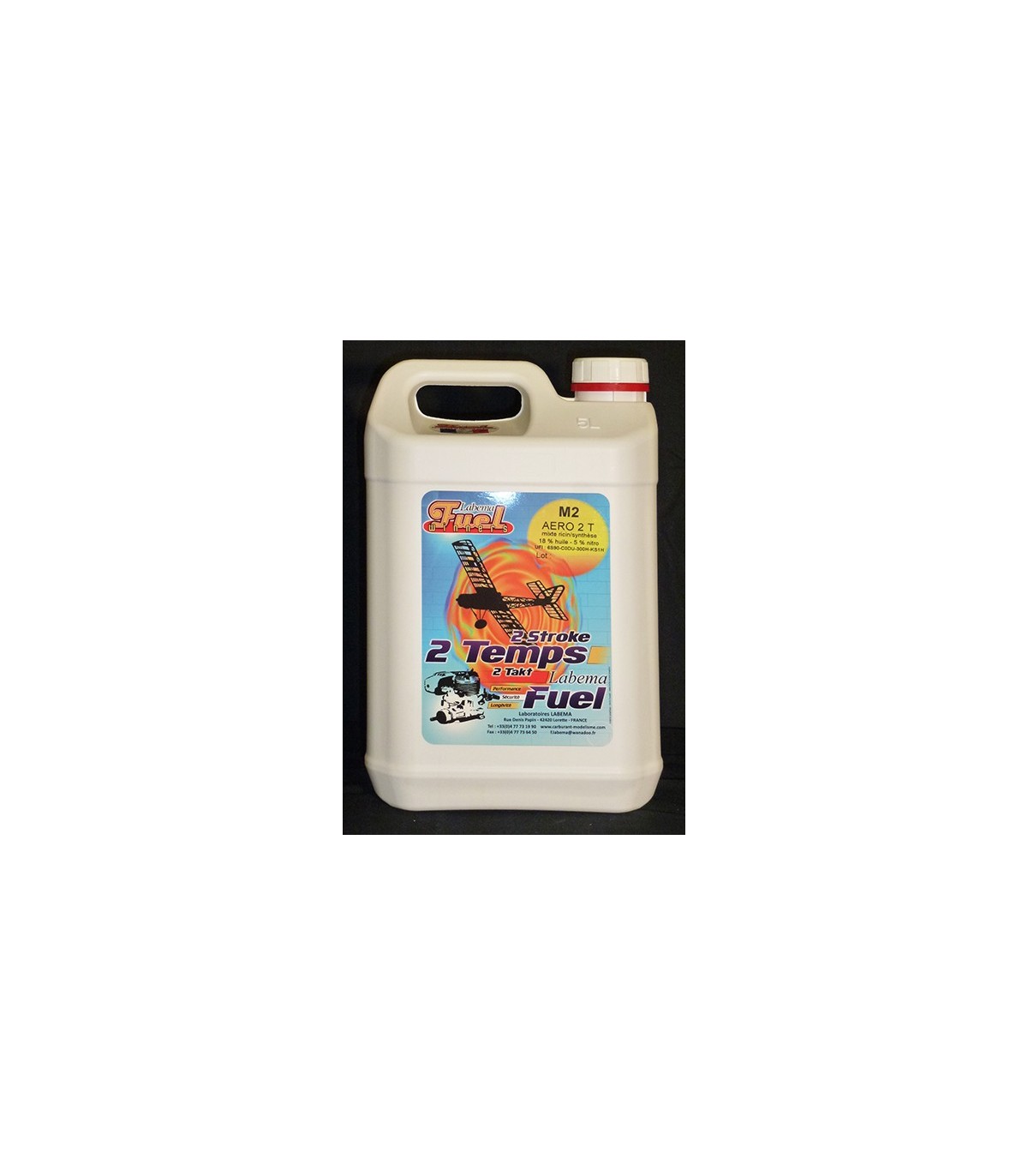 Carburant M2 Aero semi-synthèse 5% nitro 18% huile 5L Labema