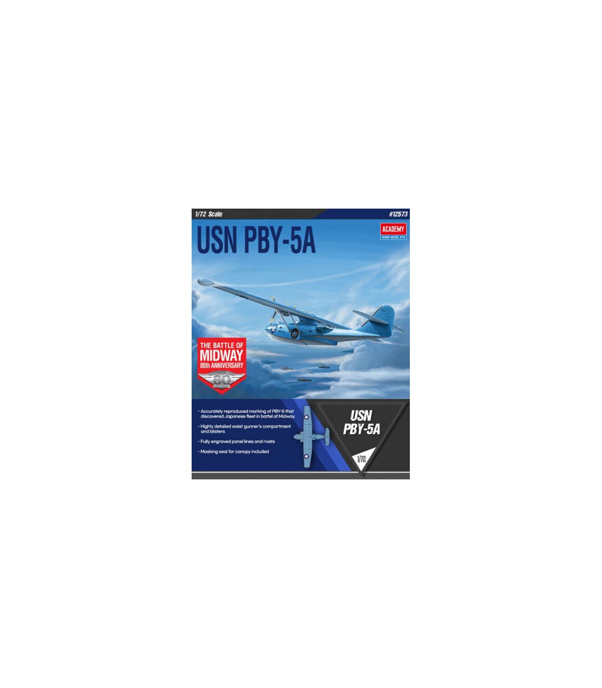 Maquette d'avion en plastique USN PBY-5A 1/72 "Bataille de Midway"