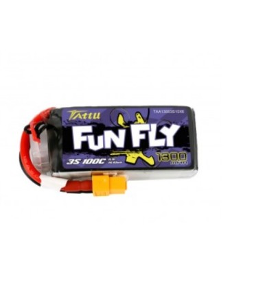 batterie Lipo tattu 3S 1300mAh 100C FunFly