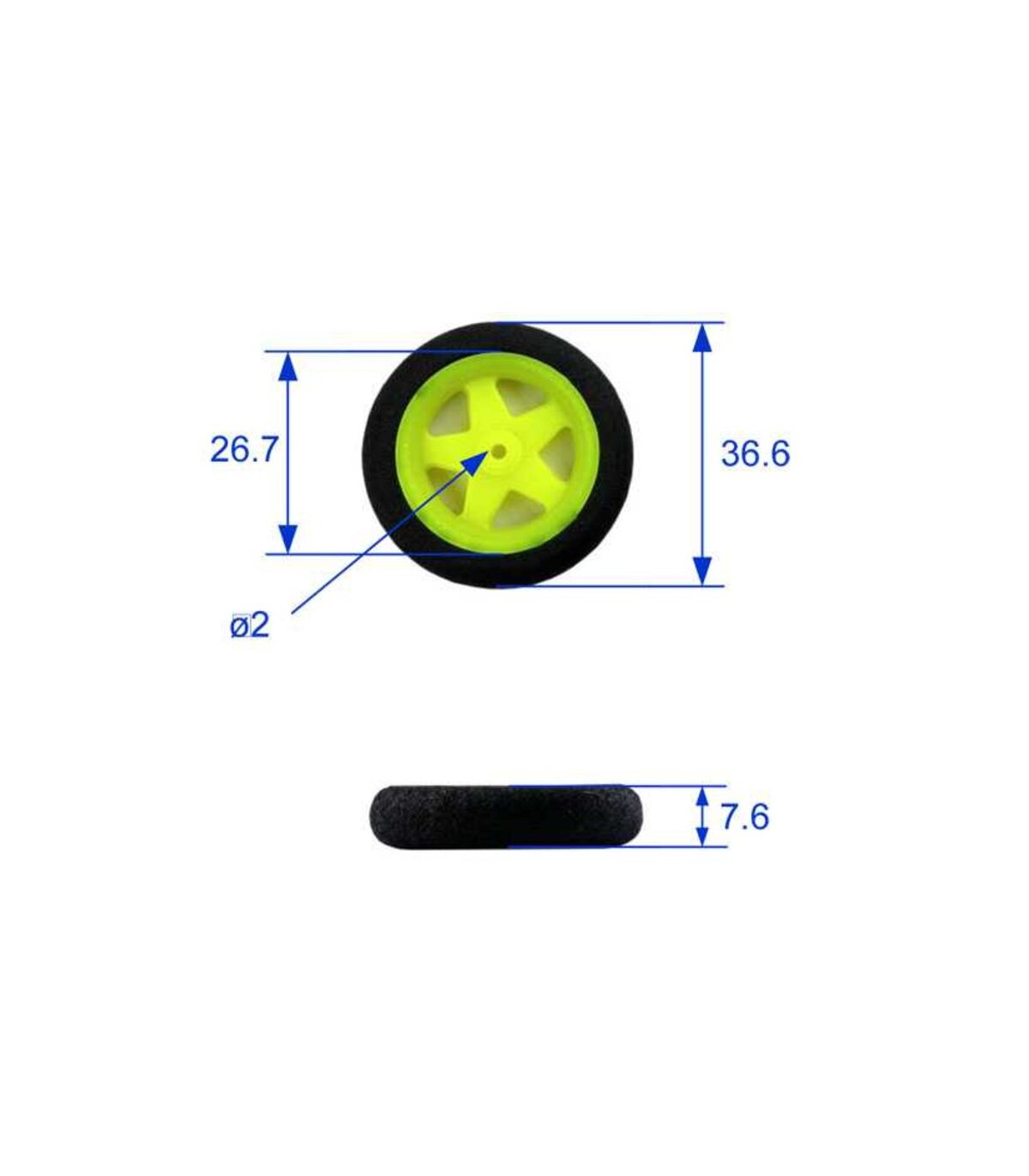 Roues mousse 46/8mm